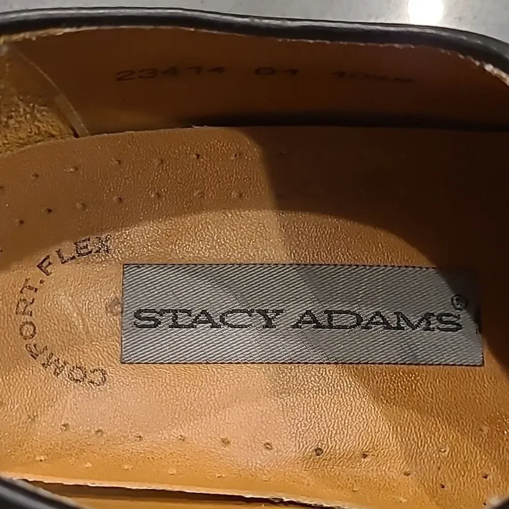 Stacy Adam's  SZ 10.5 M comfort flex leather shoes, made in Brazil,  black